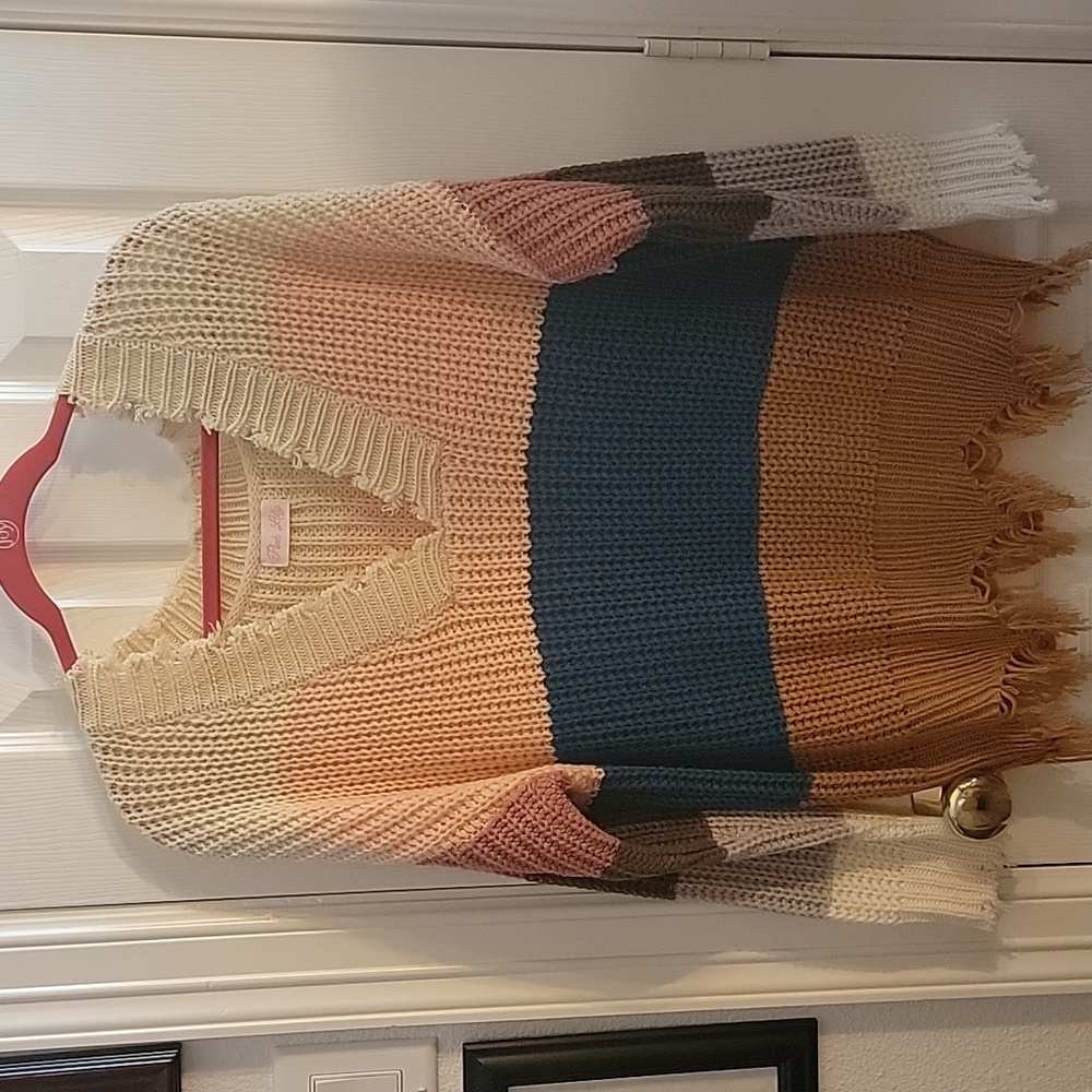Pink Lily Oversized Horizontal striped Sweater